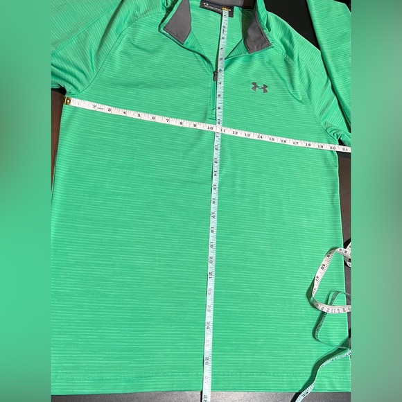 Under Armour Tech Zip Green Long Sleeve Performance Shirt - Picture 8 of 11